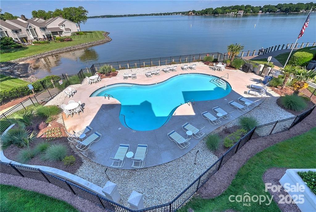 18647 Vineyard Point Lane Cornelius, NC 28031 - Photo 14 of 36 an aerial view of a house with outdoor space and lake view