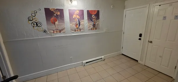 a view of a wall with rack on the wall