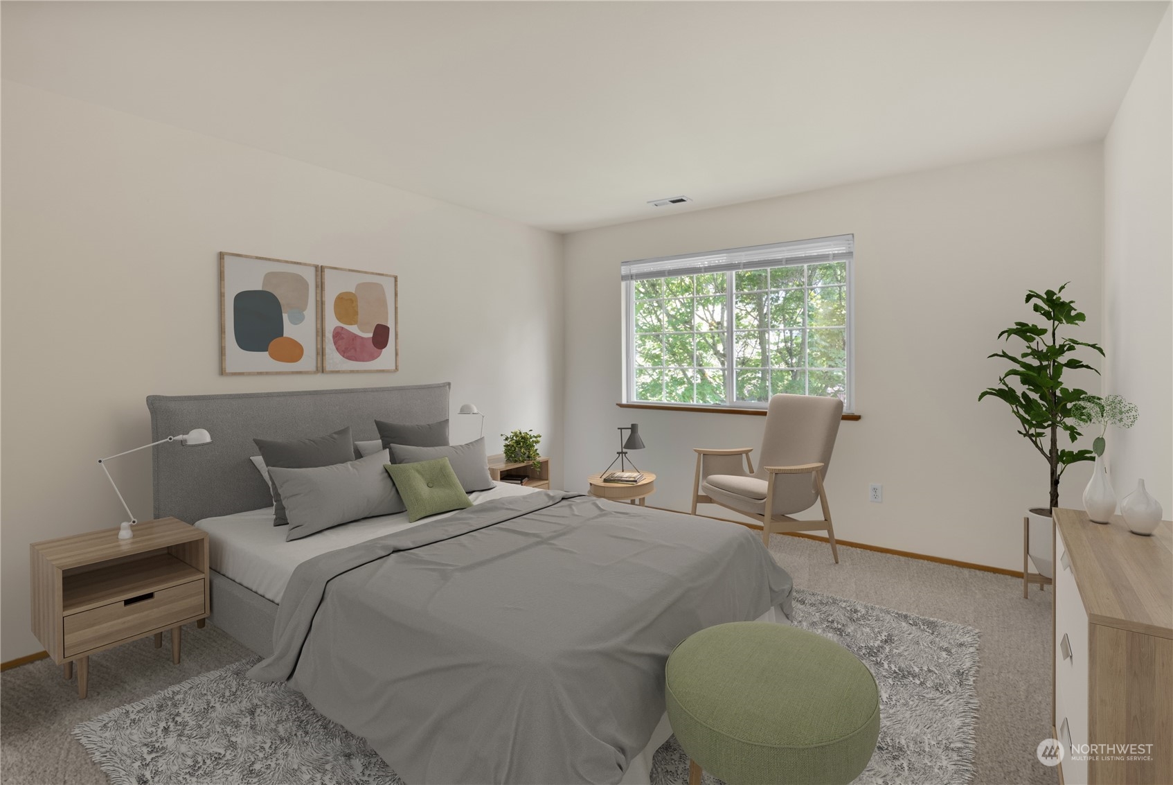 2313 211th Street Southeast Bothell, WA 98021 - Photo 11 of 25 a bedroom with a bed and a potted plant