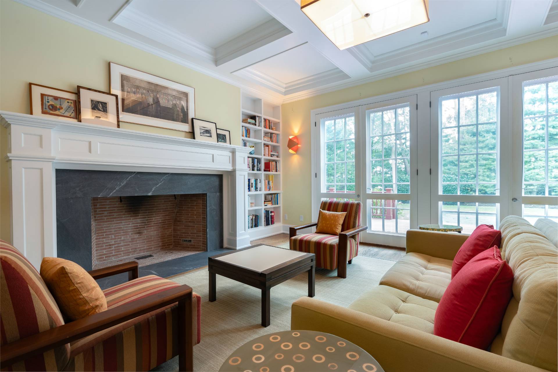12 Old Point Road Quogue, NY 11959 - Photo 13 of 50 a living room with furniture fireplace and a large window