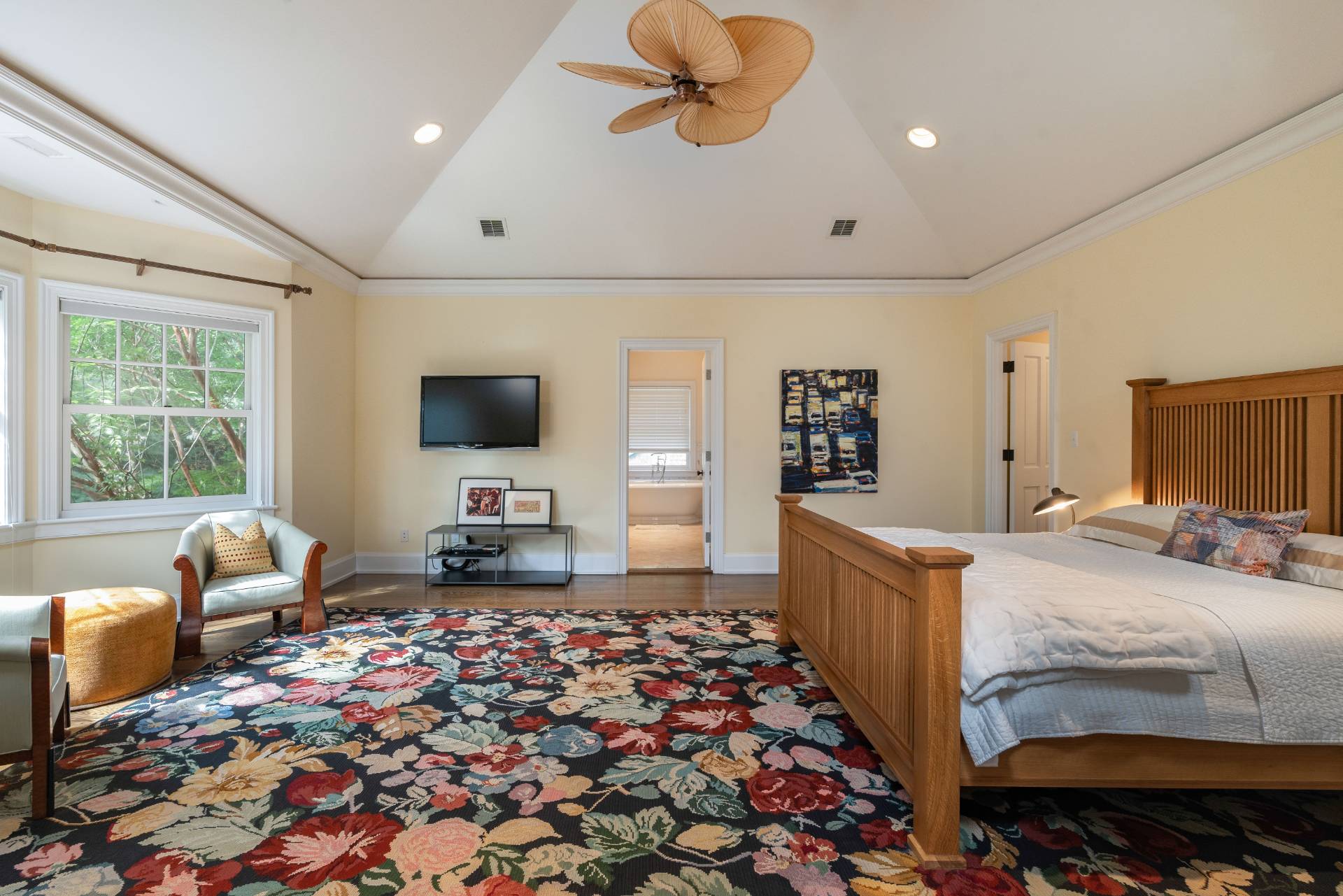 12 Old Point Road Quogue, NY 11959 - Photo 27 of 50 a bedroom with furniture and a flat screen tv