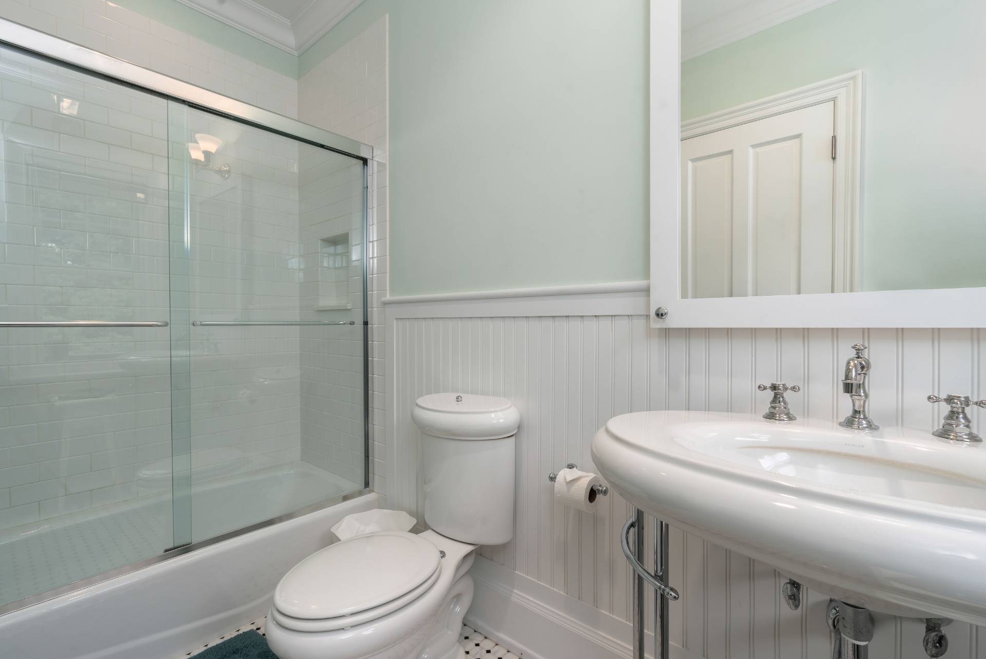 12 Old Point Road Quogue, NY 11959 - Photo 32 of 50 a bathroom with a sink toilet and shower