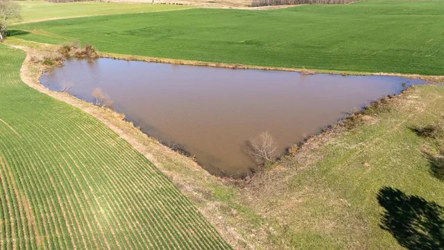 a view of a stadium that has a big yard