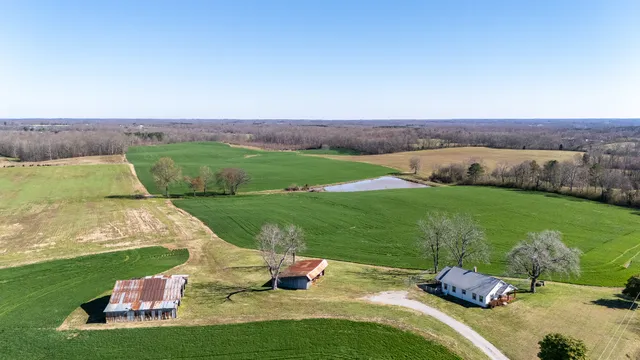 an aerial view of a house