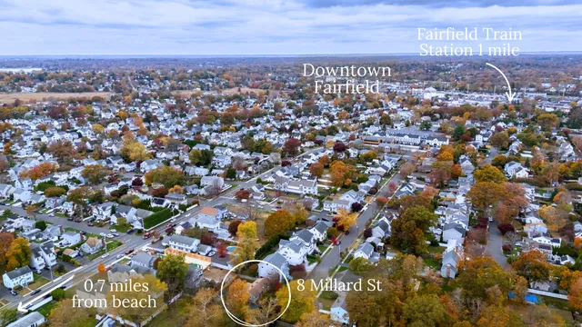 an aerial view of multiple house