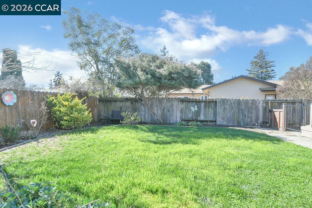 508 Viewmont Street Benicia, CA 94510 - Photo 30 of 34 a view of a backyard with wooden fence