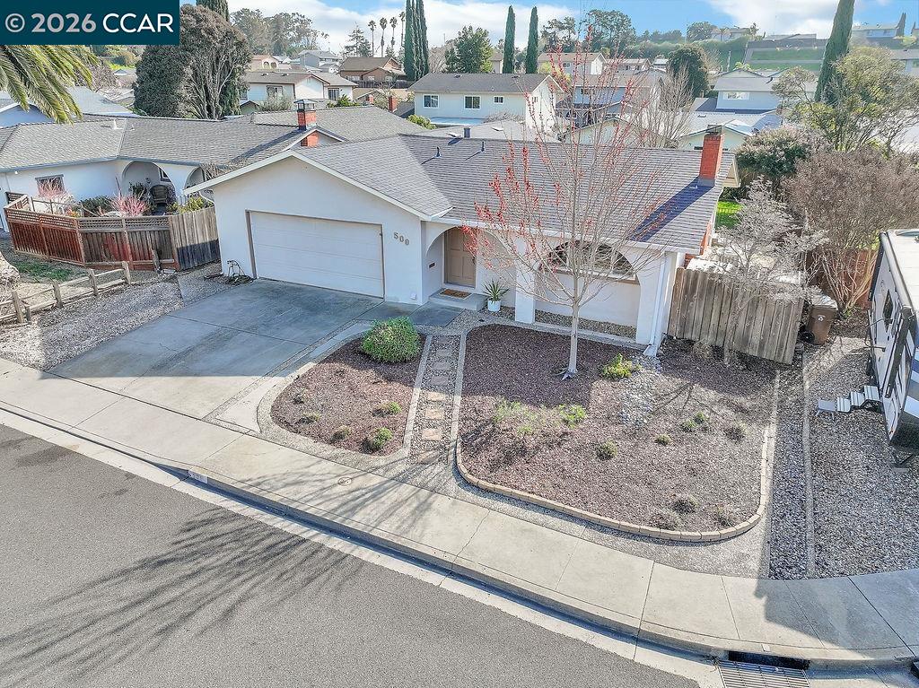 508 Viewmont Street Benicia, CA 94510 - Photo 32 of 34 an aerial view of a house with garden space and sitting area