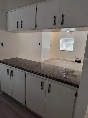 a close view of sink and cabinets