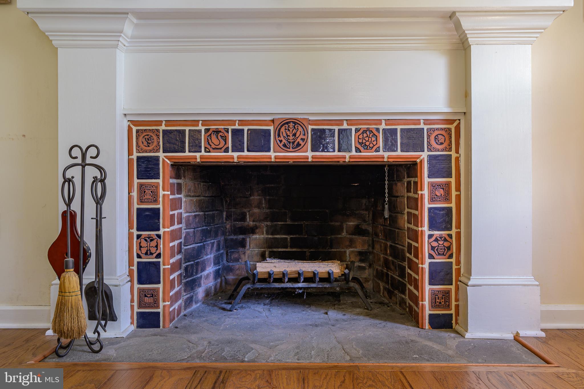 126 Beulah Road Doylestown, PA 18901 - Photo 15 of 31 Living Room Fireplace with Mercer Tiles