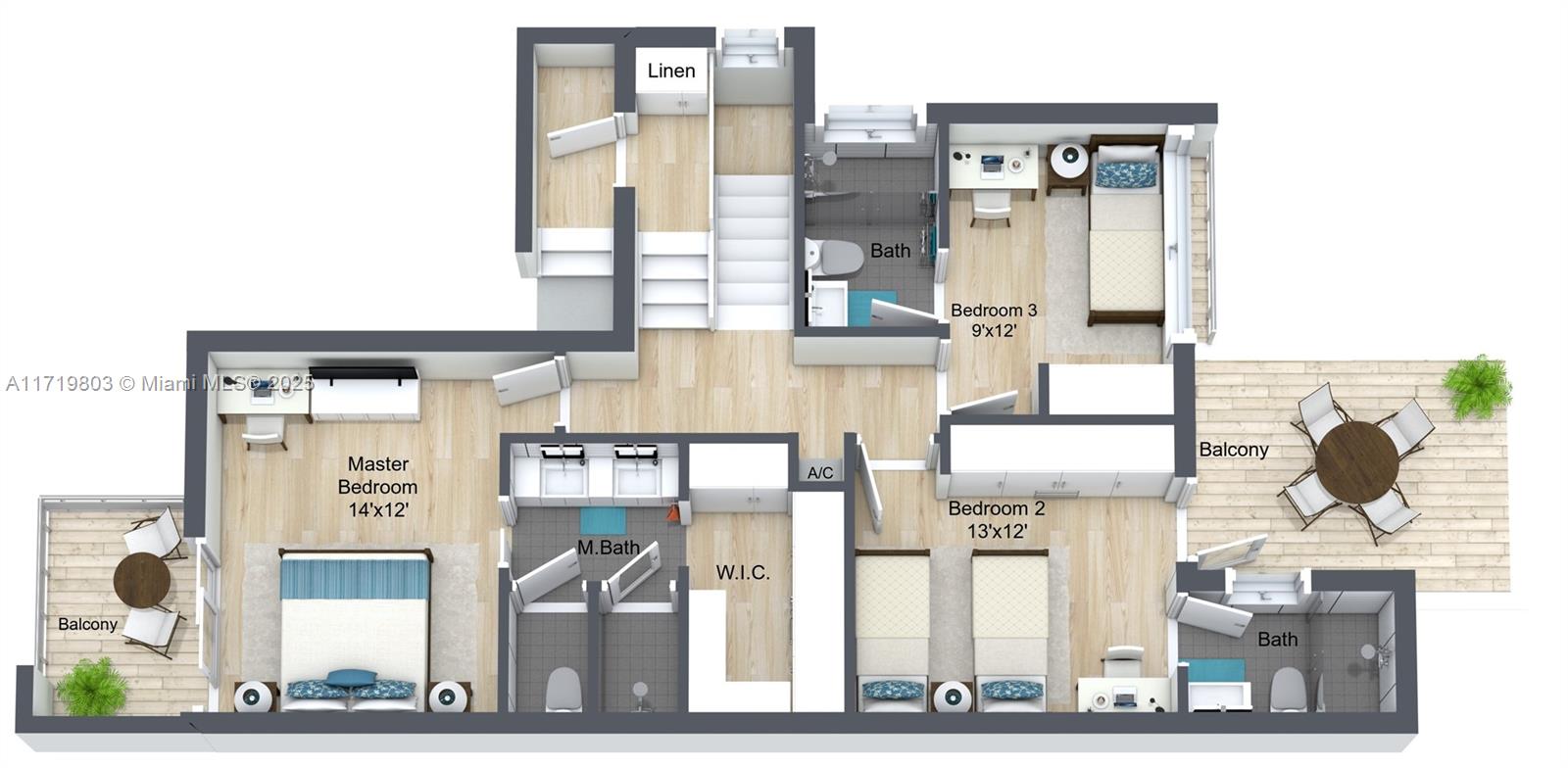 454 Fernwood Road Key Biscayne, FL 33149 - Photo 14 of 15 Up stairs you will find three bedrooms with full bathrooms