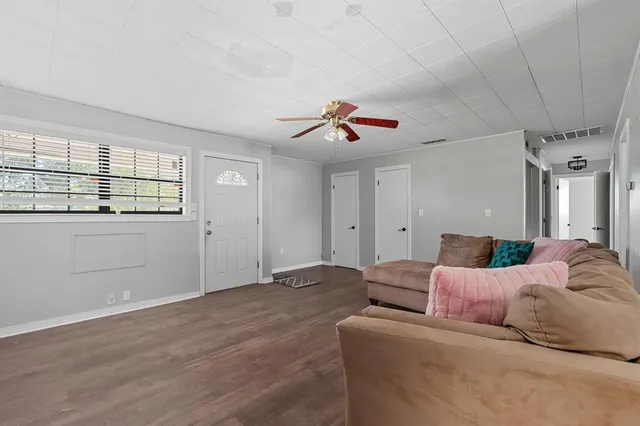 a living room with furniture