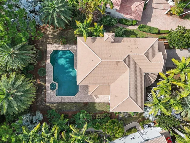 an aerial view of a house