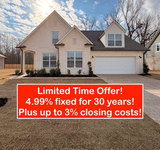 a view of outdoor space with signage and flags