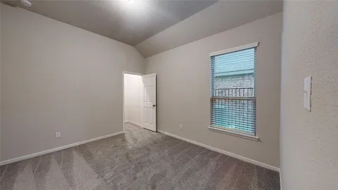 an empty room with a door