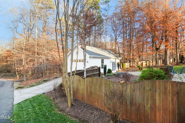 a view of backyard of house