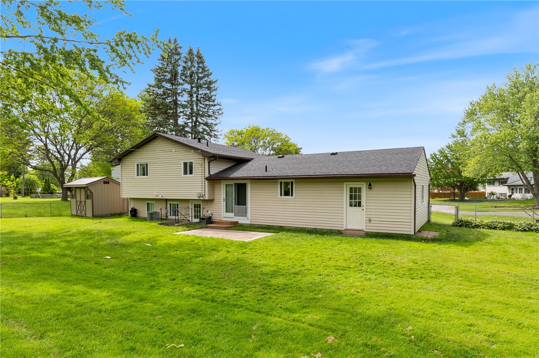 218 Kusak Road Henrietta, NY 14467 - Photo 5 of 33 Backyard showing shed and patio off dining room sl