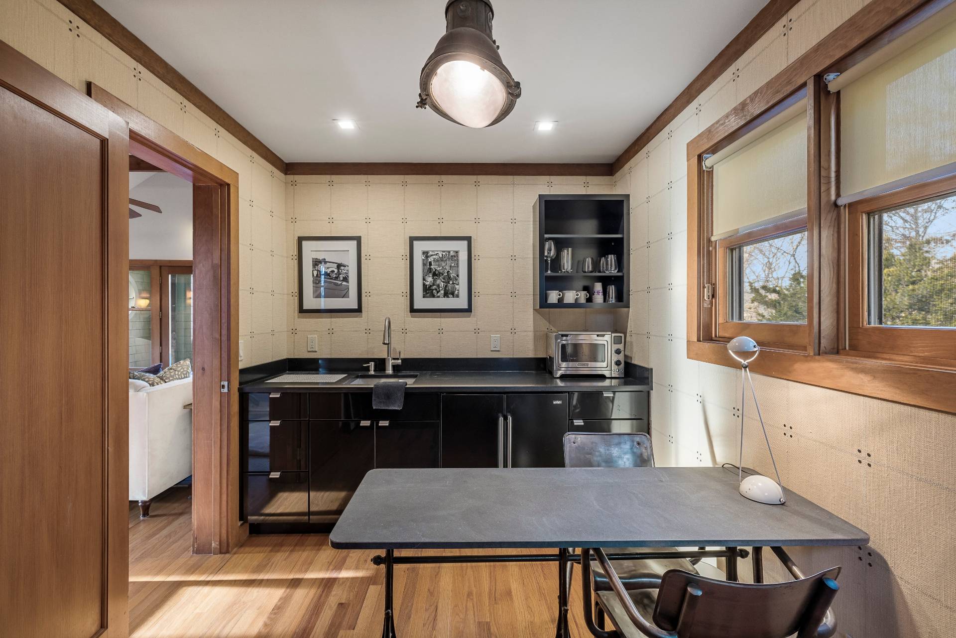 488 Lumber Lane Bridgehampton, NY 11932 - Photo 12 of 21 a kitchen with a table and chairs in it
