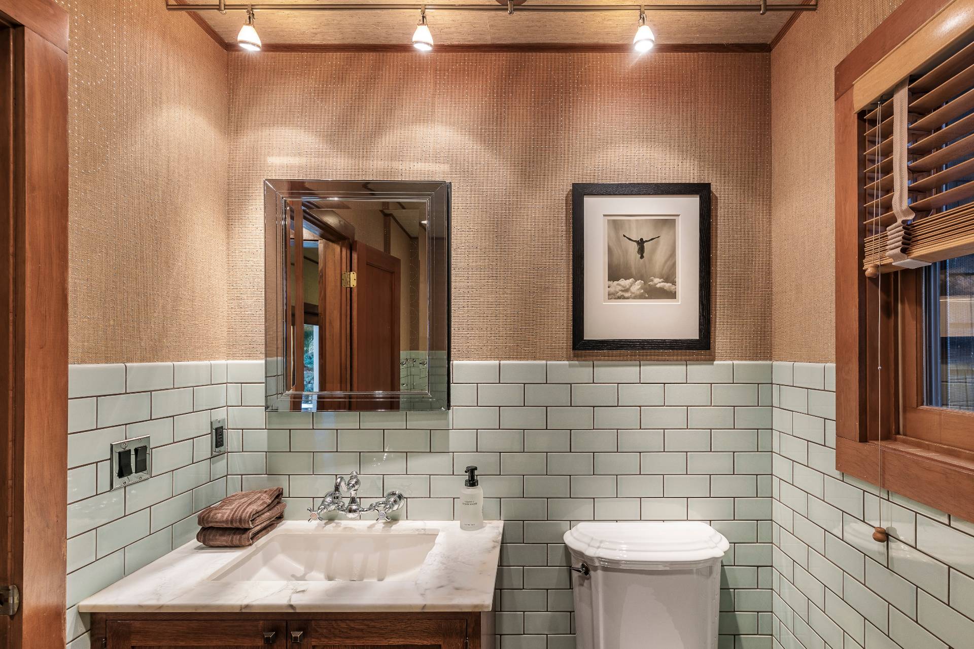 488 Lumber Lane Bridgehampton, NY 11932 - Photo 19 of 21 a bathroom with a sink toilet and mirror