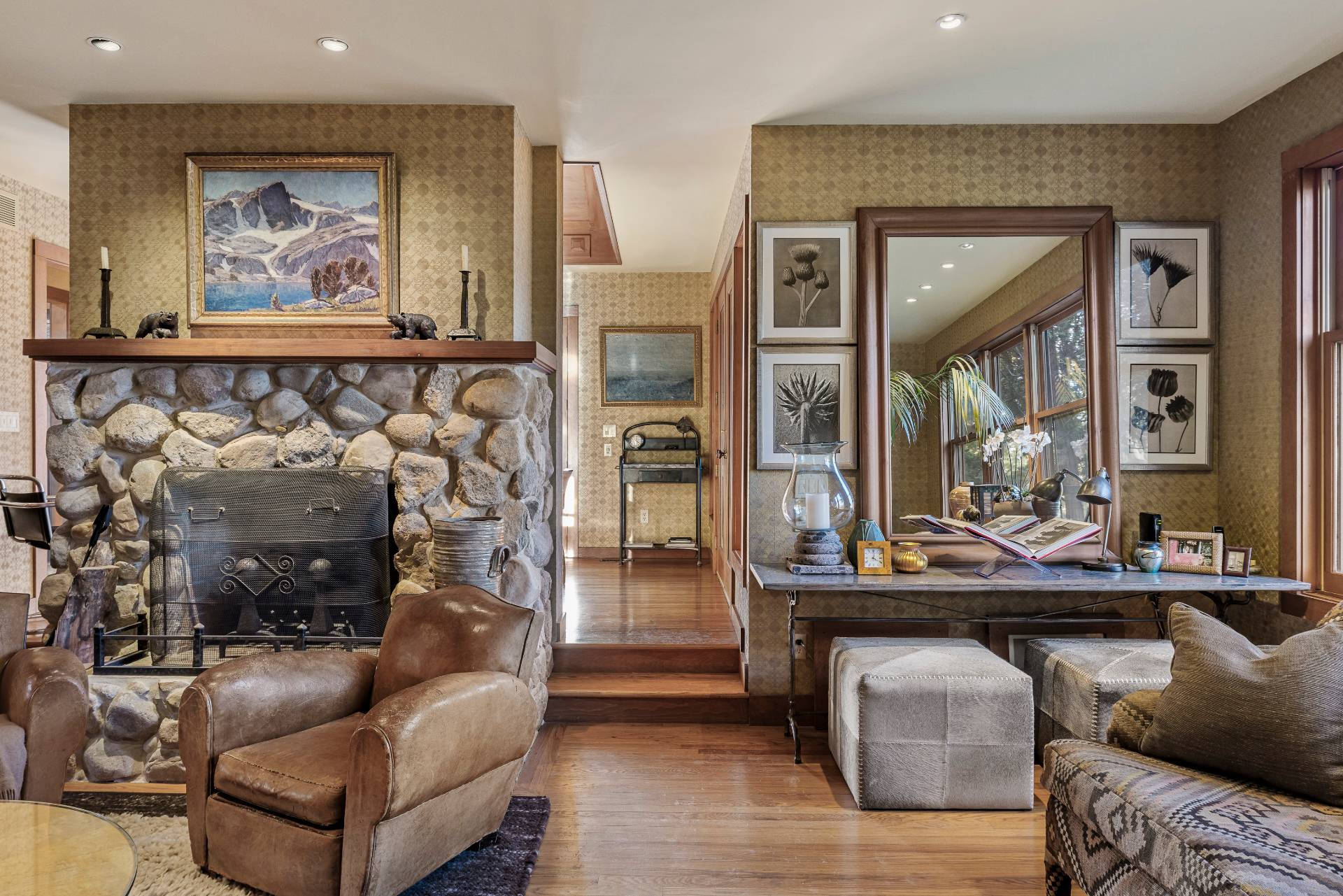 488 Lumber Lane Bridgehampton, NY 11932 - Photo 20 of 21 a living room with furniture and a fireplace