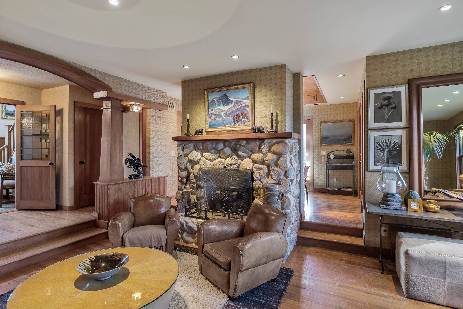 488 Lumber Lane Bridgehampton, NY 11932 - Photo 5 of 21 a living room with furniture and a fireplace
