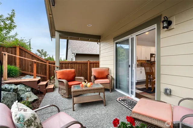 a outdoor space with furniture