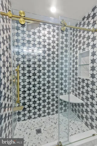 a bathroom with a shower