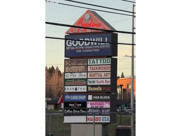 a sign board on a street