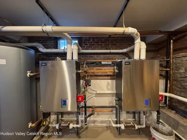 a view of a city street with a building