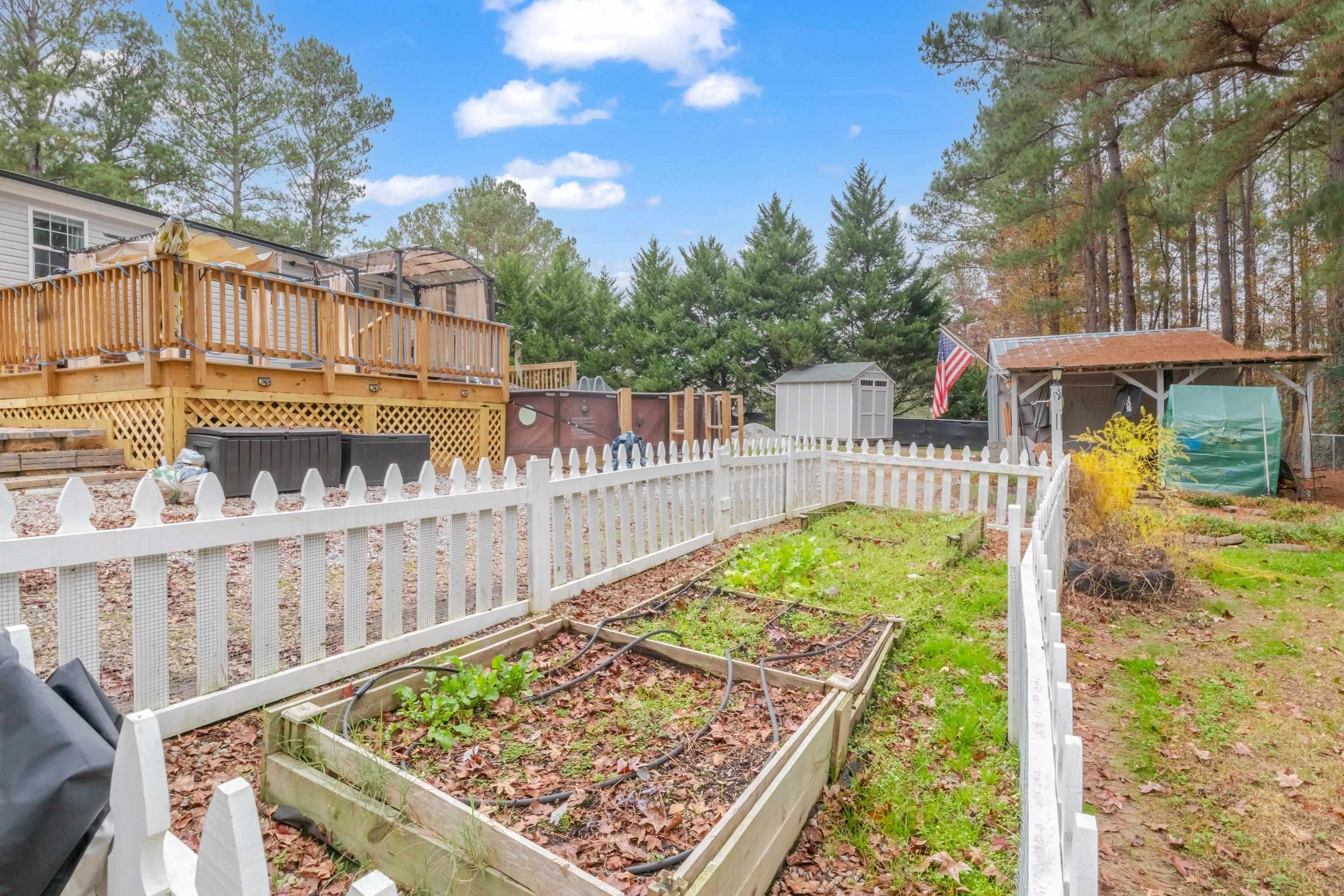 32 Red Oak Drive Smithfield, NC 27577 - Photo 44 of 47 a view of a small yard with wooden fence