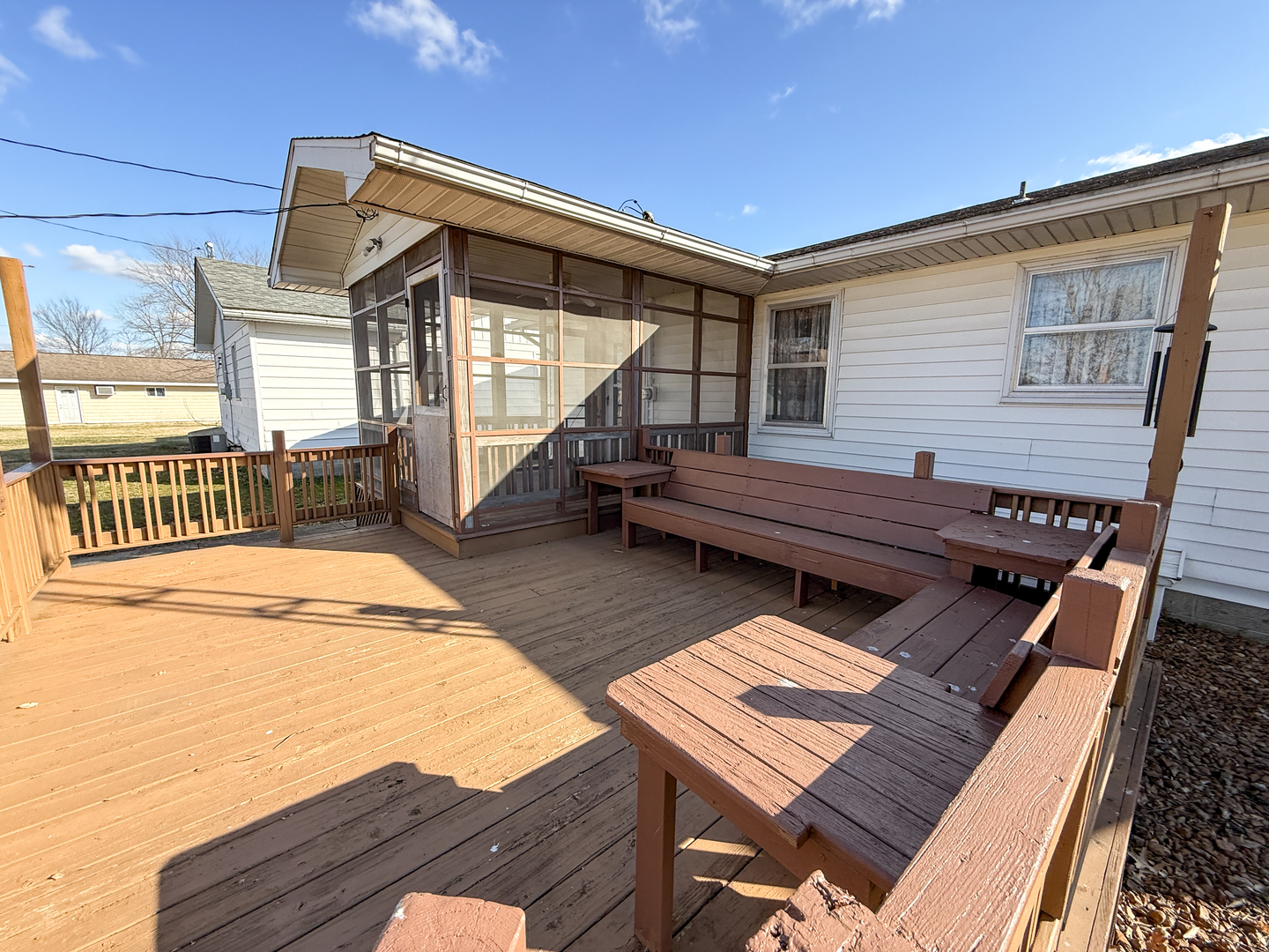 218 South 3rd Street Southwest Clay City, IL 62824 - Photo 51 of 63 a view of a roof deck with wooden floor and fence