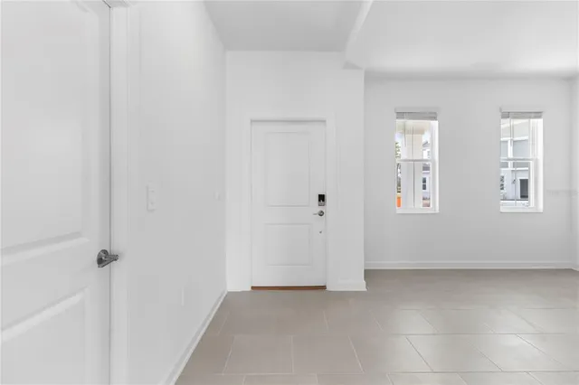 an empty room with a window