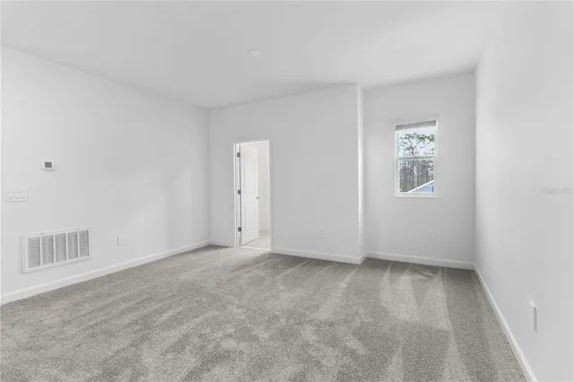 an empty room with closet