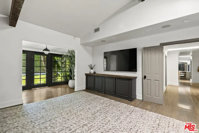 a view of wooden door