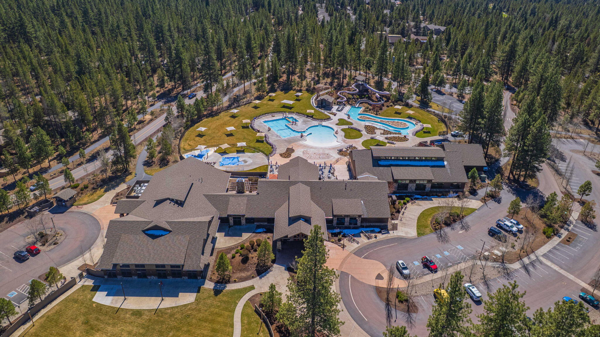 57305 Beaver Ridge Loop, Unit 8 Sunriver, OR 97707 - Photo 25 of 25 an aerial view of a house with swimming pool and outdoor seating