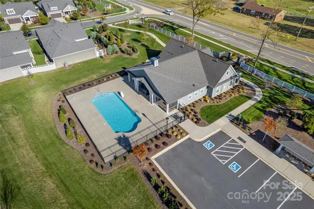 an aerial view of a house