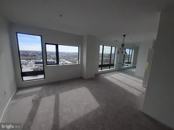 an empty room with windows