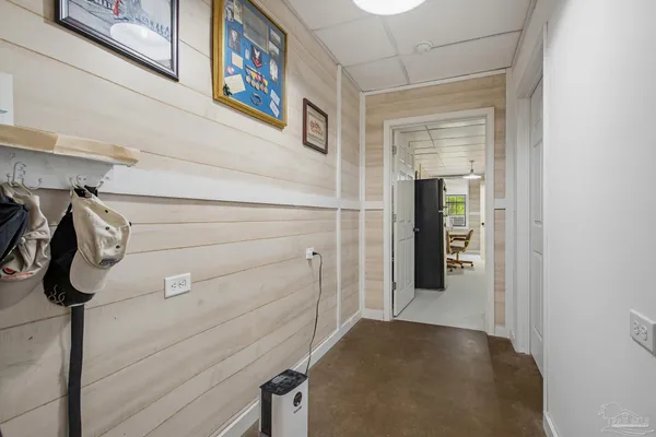 a view of a hallway with entryway