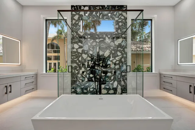 a outdoor view with a sitting space