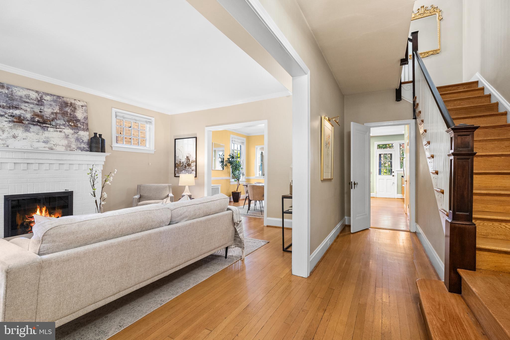 2812 39th Street Northwest Washington, DC 20007 - Photo 33 of 33 Open floorplan with entry sightline to back deck