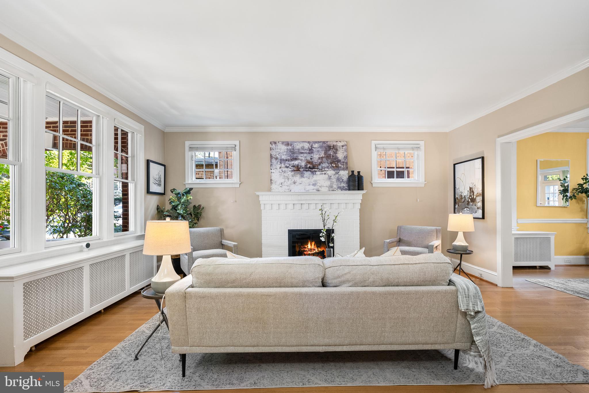 2812 39th Street Northwest Washington, DC 20007 - Photo 9 of 33 Living room with romantic gas fireplace