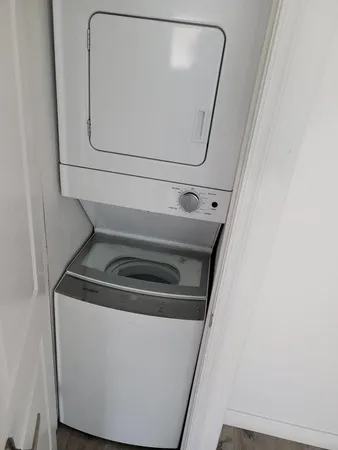 a close view of washer and dryer