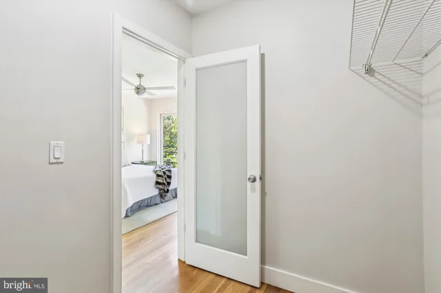 a view of a building with stairs and wooden floor