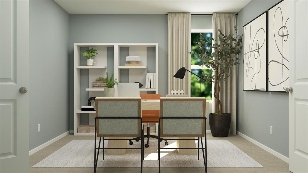 7843 Reese Street Dallas, TX 75241 - Photo 24 of 25 Dining space featuring light carpet and an office area