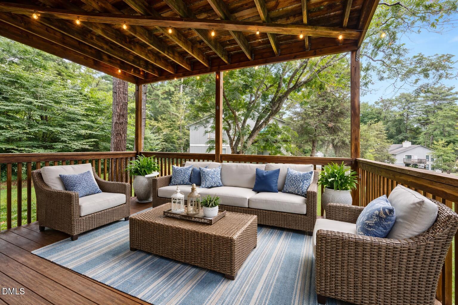 5816 Pointer Drive, Unit 102 Raleigh, NC 27609 - Photo 15 of 15 Cozy renovated deck with vibrant decor