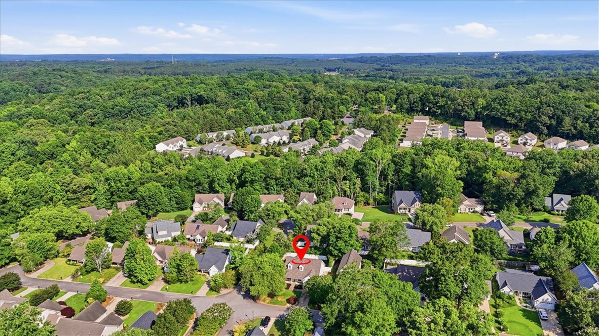 101 Grand Oak Circle Pendleton, SC 29670 - Photo 37 of 40 An aerial perspective showcases a vibrant, tree-lined neighborhood set against a sprawling natural backdrop.