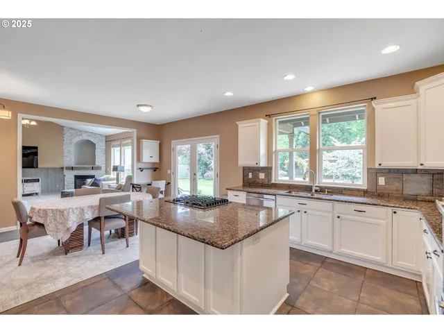 a kitchen with lots of counter top space
