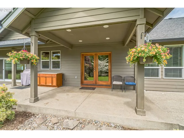 a house view with a garden space