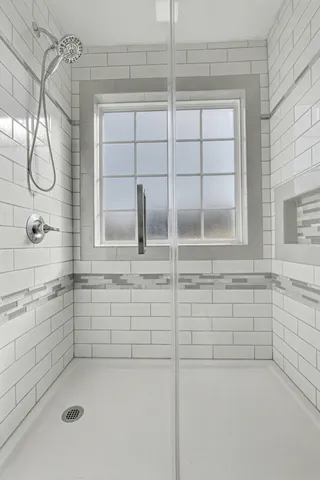 a bathroom with a shower