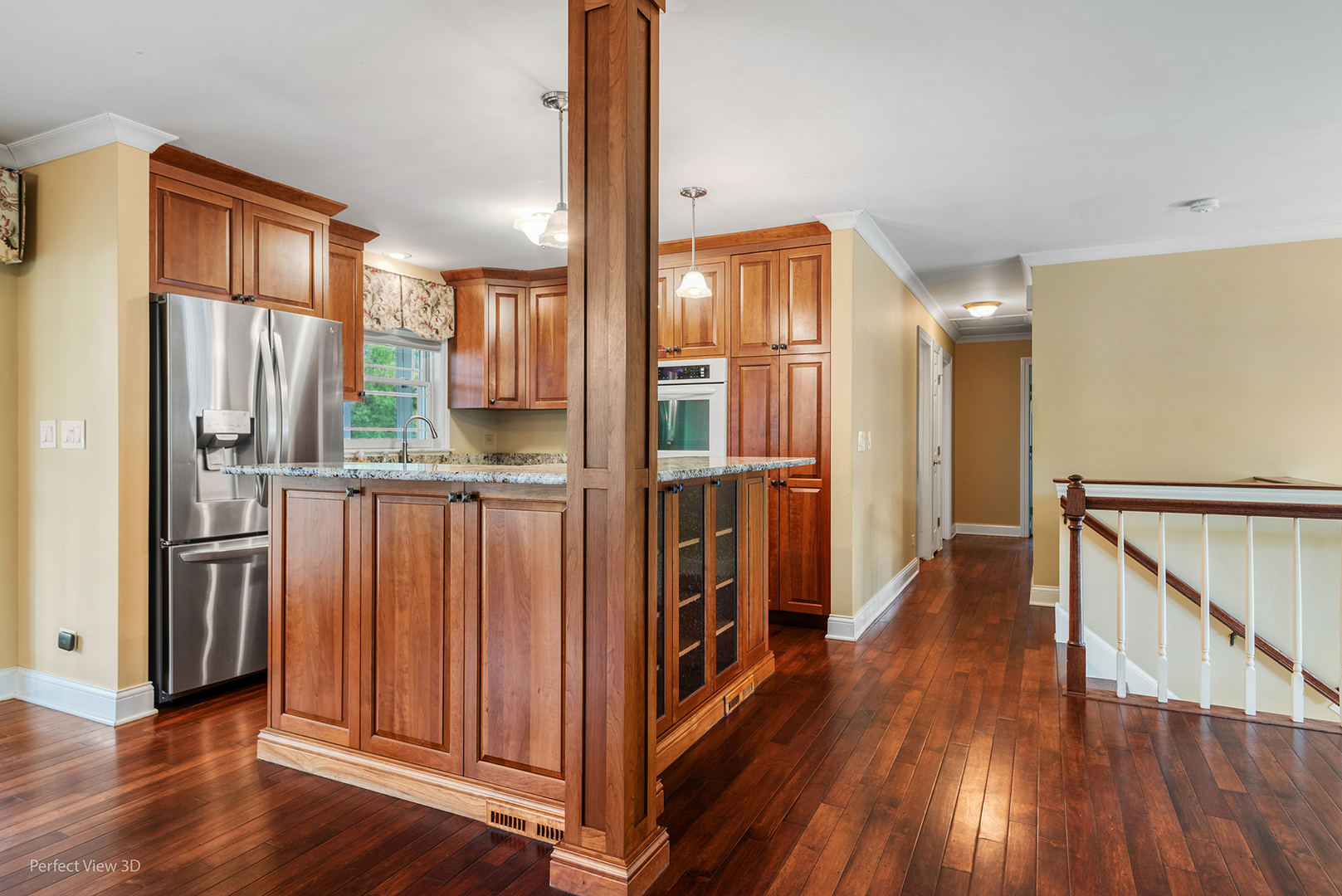4s070 Rigi Road Naperville, IL 60563 - Photo 3 of 25 a view of a kitchen with a refrigerator a stove top oven and wooden floor