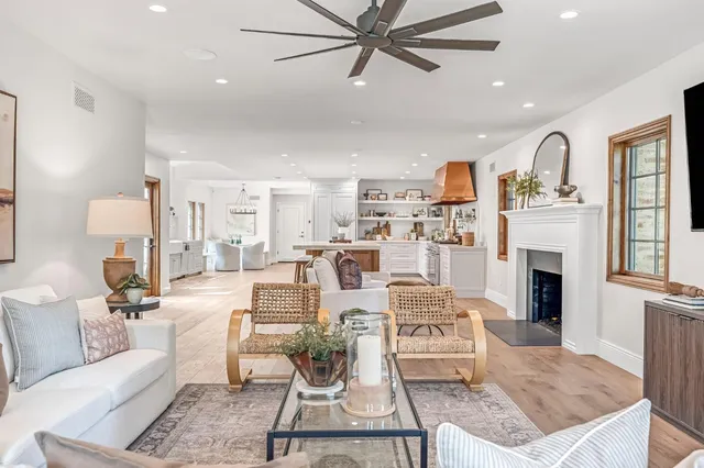 a view of a hallway with a window